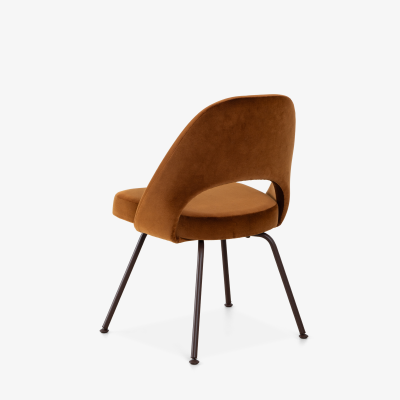 Eero Saarinen Saarinen Executive Armless Chairs in Cognac Velvet by Knoll Bronze Legs