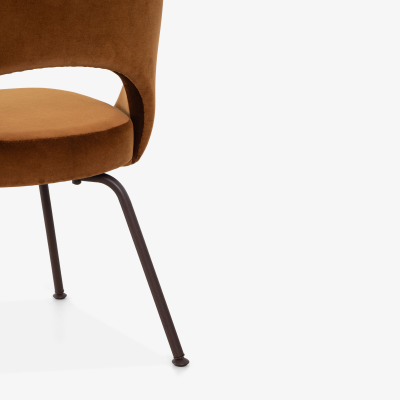 Eero Saarinen Saarinen Executive Armless Chairs in Cognac Velvet by Knoll Bronze Legs