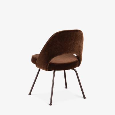 Eero Saarinen Saarinen Executive Armless Chairs in Mocha Brown Mohair Bronze Legs Set of 6