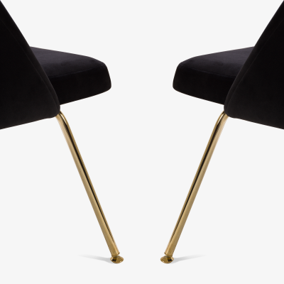 Eero Saarinen Saarinen Executive Armless Chairs in Noir Velvet 24k Gold Edition