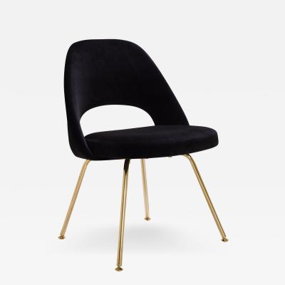 Eero Saarinen Saarinen Executive Armless Chairs in Noir Velvet 24k Gold Edition