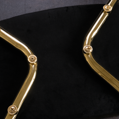 Eero Saarinen Saarinen Executive Armless Chairs in Noir Velvet 24k Gold Edition Set of 6