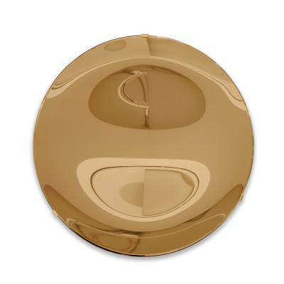 Effetto Vetro Contemporary Sculptural Round Concave Mirror in Amber by Effetto Vetro