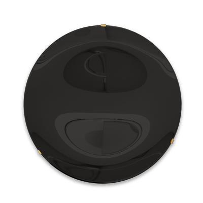 Effetto Vetro Contemporary Sculptural Round Concave Mirror in Black by Effetto Vetro