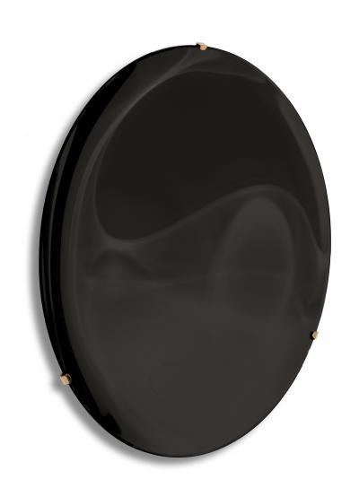 Effetto Vetro Contemporary Sculptural Round Concave Mirror in Black by Effetto Vetro