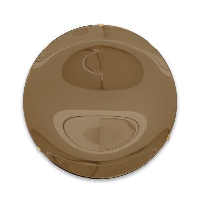 Effetto Vetro Contemporary Sculptural Round Concave Mirror in Bronze by Effetto Vetro