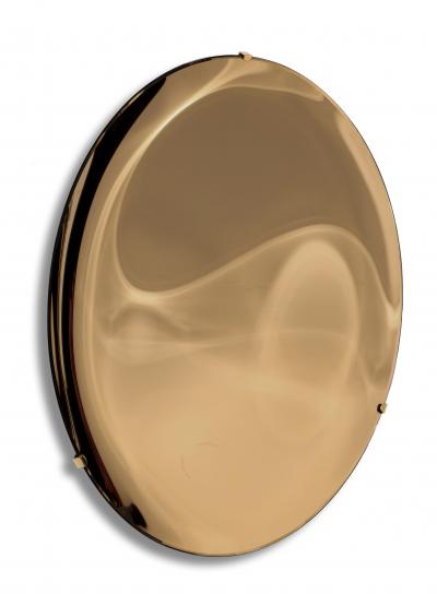 Effetto Vetro Contemporary Sculptural Round Concave Mirror in Bronze by Effetto Vetro