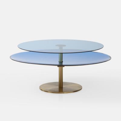 Effetto Vetro Custom Contemporary Sculptural Coffee Table in Glass and Brass by Effetto Vetro