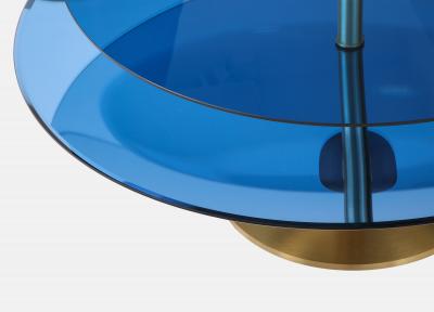 Effetto Vetro Custom Contemporary Sculptural Coffee Table in Glass and Brass by Effetto Vetro