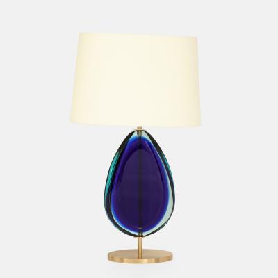 Effetto Vetro Effetto Vetro Contemporary Pair of Table Lamps in Glass and Satin Brass