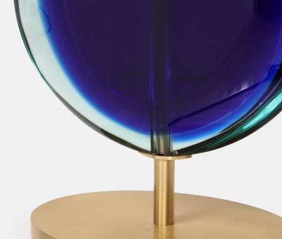 Effetto Vetro Effetto Vetro Contemporary Pair of Table Lamps in Glass and Satin Brass