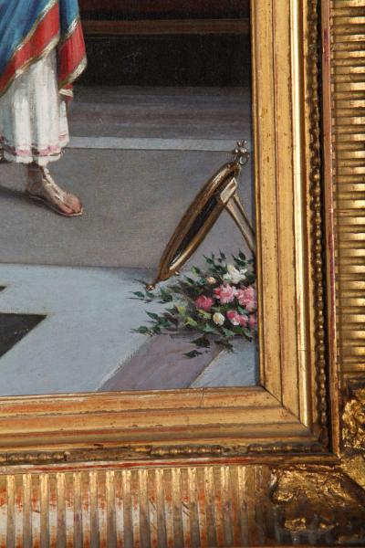 Egisto Sarri Pompeian Scene Oil on Canvas