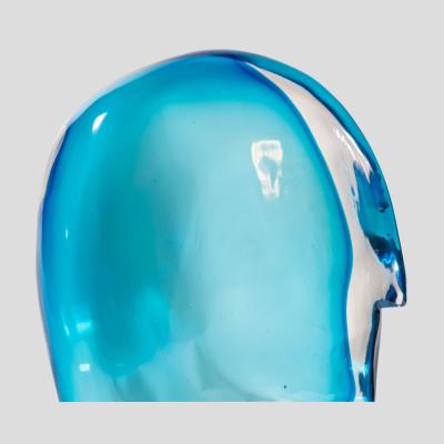 Ego One of a kind Head glass sculpture by Ursula Huber