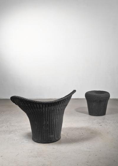 Egon Eiermann Egon Eiermann Korbsessel Chair and stool