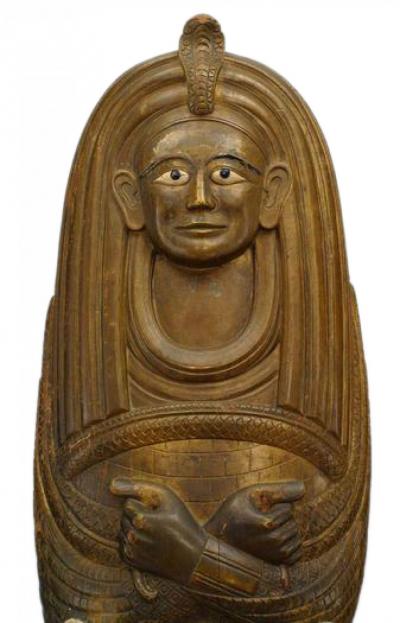 Egyptian Carved Sarcophagus Figure
