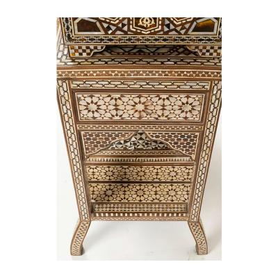 Egyptian Inlaid Chest on Stand