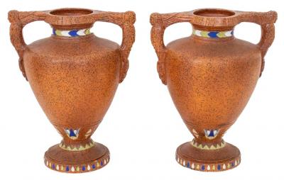 Egyptian Revival Art Deco Style Pair Vase