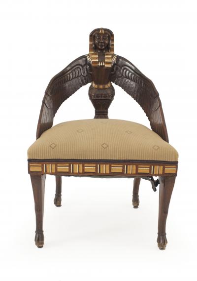 Egyptian Sphinx Mahogany Chairs