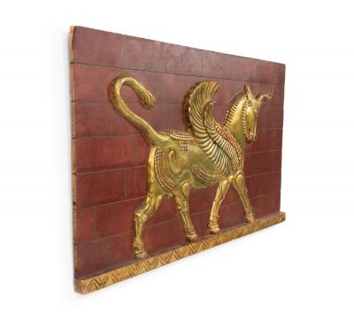 Egyptian Style Painted Carved Wall Plaque