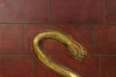 Egyptian Style Painted Carved Wall Plaque