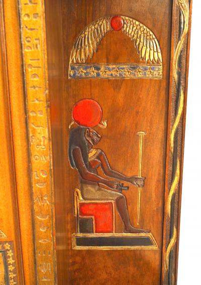 Egyptian Style Painted Hanging Wall Cabinet