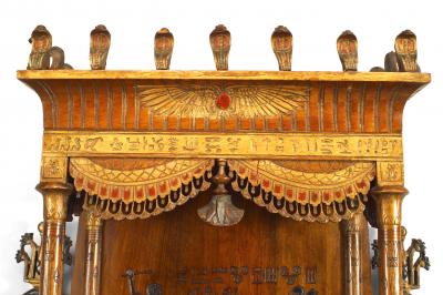 Egyptian Style Painted Hanging Wall Cabinet