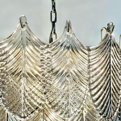 Eicholtz Modern Art Deco Style Chandelier Brass Smoked Glass 2010s