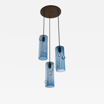 Eidos Glass Obscura Triple Pendant Chandelier