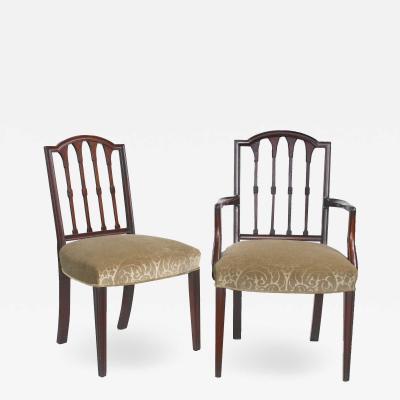 Eight American Hepplewhite Revival Dining Chairs