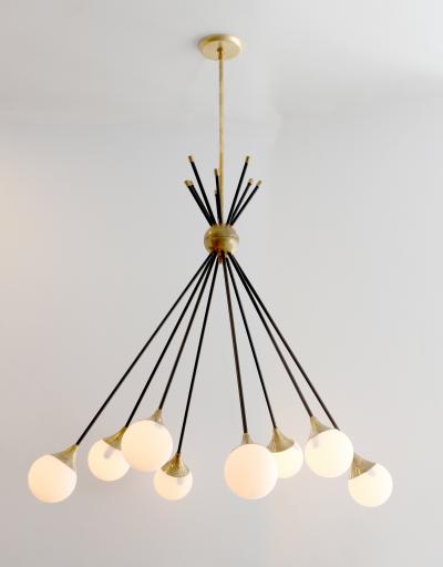 Eight Glass Stilnovo Globe Chandelier
