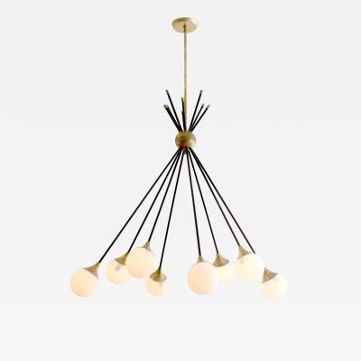 Eight Glass Stilnovo Globe Chandelier