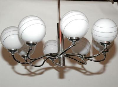 Eight Light Chrome Chandelier