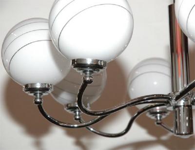 Eight Light Chrome Chandelier