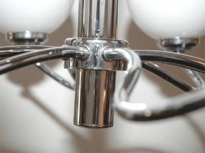 Eight Light Chrome Chandelier
