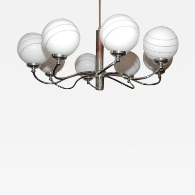 Eight Light Chrome Chandelier