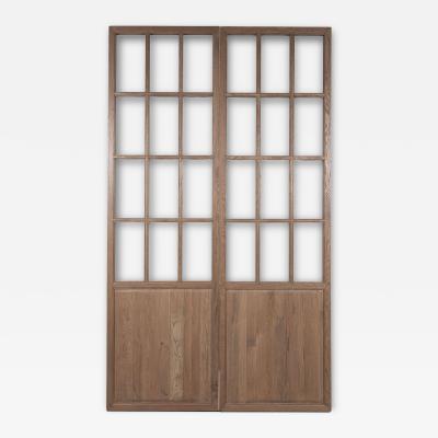 Eight Vintage Glazed Oak Panels