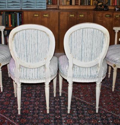 Eighteen Louis XVI Revival Dining Chairs En Peinte