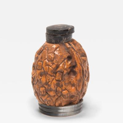 Eighteen Luohan Walnut Shell Snuff Bottle