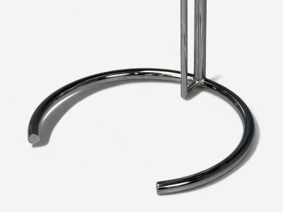 Eileen Gray Chrome Glass Adjustable Side Tables Italy 1970s