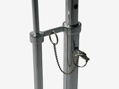 Eileen Gray Chrome Glass Adjustable Side Tables Italy 1970s