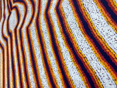 Eileen Napatjarri Large Abstract Dreamtime Aboriginal Painting by Eileen Napatjarri
