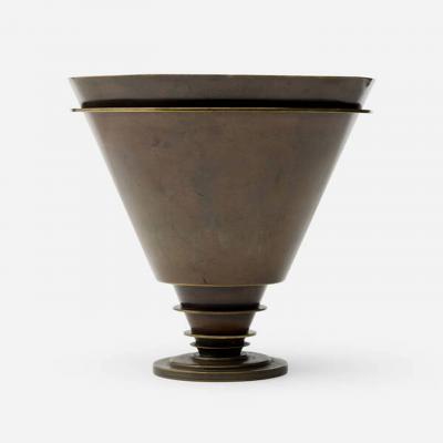 Einar Dragsted Patinated Bronze Art Deco Vase by Einar Dragsted
