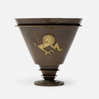 Einar Dragsted Patinated Bronze Art Deco Vase by Einar Dragsted