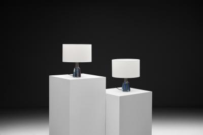 Einar Johansen 1031 Glazed Stoneware Table Lamps by Einar Johansen for S holm Denmark 1950s