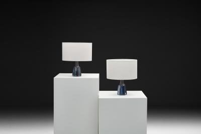 Einar Johansen 1031 Glazed Stoneware Table Lamps by Einar Johansen for S holm Denmark 1950s
