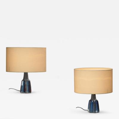 Einar Johansen 1031 Glazed Stoneware Table Lamps by Einar Johansen for S holm Denmark 1950s