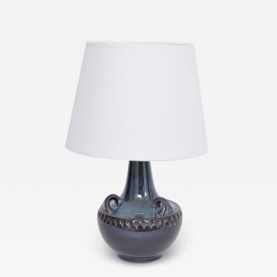 Einar Johansen Blue Danish Mid Century Stoneware lamp Model 1059 by Einar Johansen for Soholm