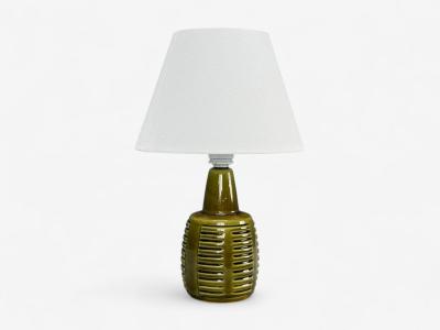 Einar Johansen Einar Johansen Danish Modern Green Stoneware Table Lamp Denmark 1970s