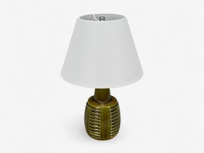 Einar Johansen Einar Johansen Danish Modern Green Stoneware Table Lamp Denmark 1970s