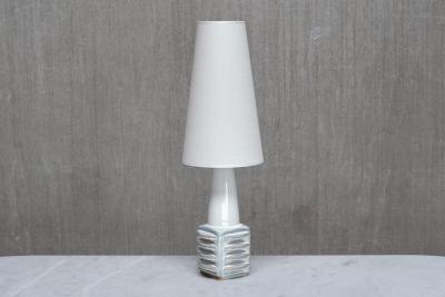 Einar Johansen Einar Johansen Misty Blue Glazed Ceramic Table Lamp S holm Denmark 1960s